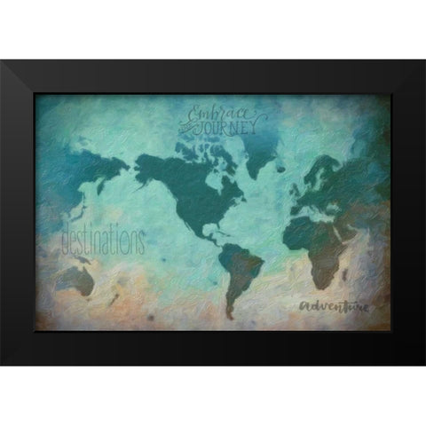 Destinations Black Modern Wood Framed Art Print by Greene, Taylor