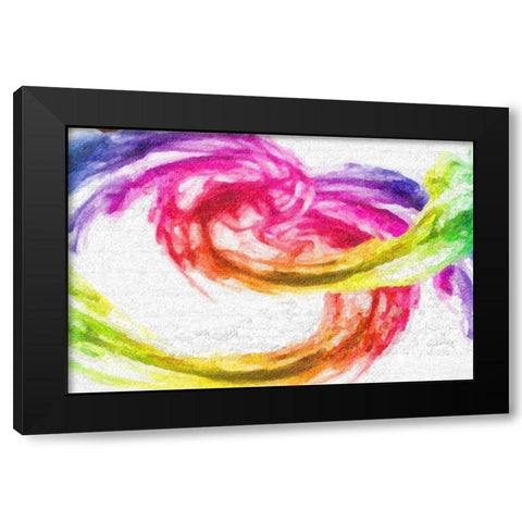 Rainbow Swirl Black Modern Wood Framed Art Print with Double Matting by Greene, Taylor