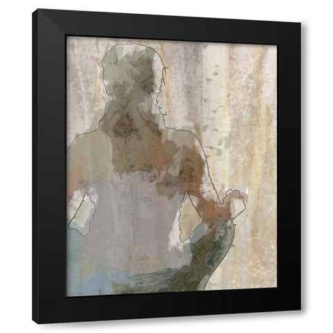 Calming Pose Black Modern Wood Framed Art Print with Double Matting by Greene, Taylor