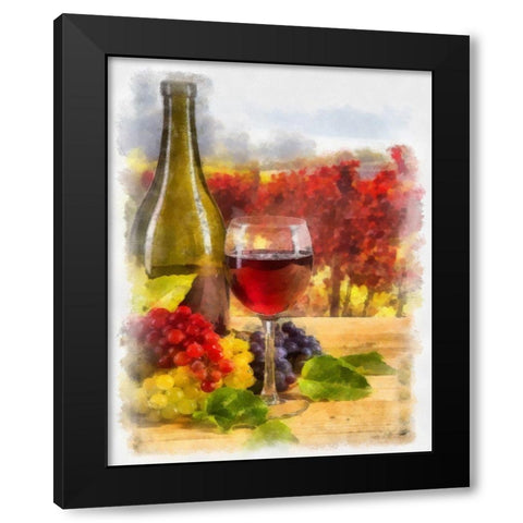 Wine II Black Modern Wood Framed Art Print with Double Matting by Greene, Taylor