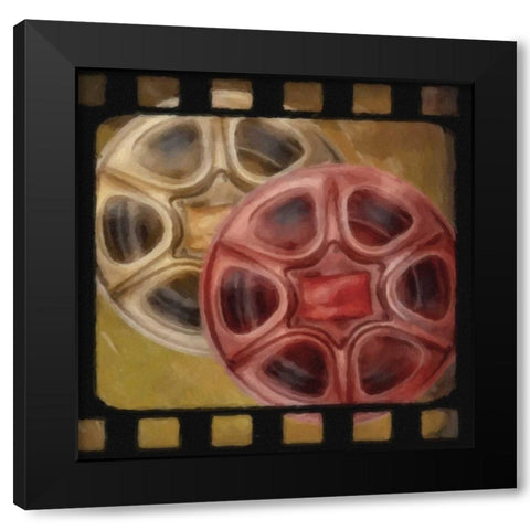LIGHTS CAMERA ACTION_REELS Black Modern Wood Framed Art Print by Greene, Taylor