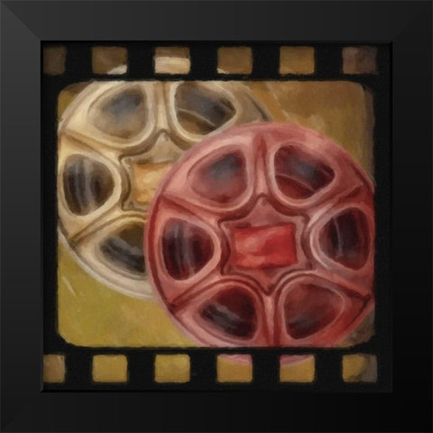 LIGHTS CAMERA ACTION_REELS Black Modern Wood Framed Art Print by Greene, Taylor