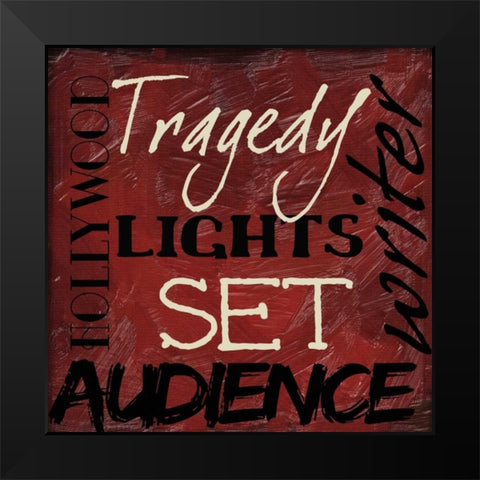 LIGHTS CAMERA ACTION_SET Black Modern Wood Framed Art Print by Greene, Taylor