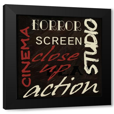 LIGHTS CAMERA ACTION_CLOSEUP Black Modern Wood Framed Art Print by Greene, Taylor