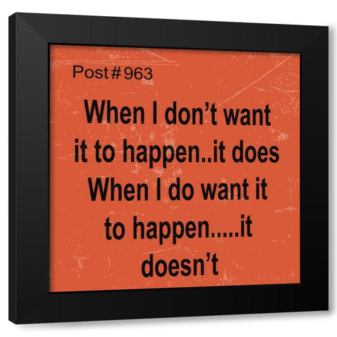 POST# 963 Black Modern Wood Framed Art Print by Greene, Taylor