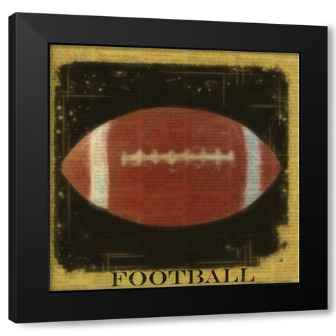 Football Black Modern Wood Framed Art Print by Greene, Taylor
