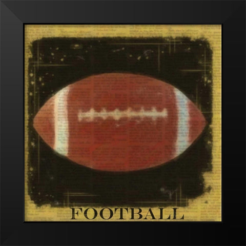 Football Black Modern Wood Framed Art Print by Greene, Taylor