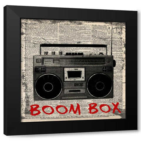 BOOM BOX Black Modern Wood Framed Art Print by Greene, Taylor