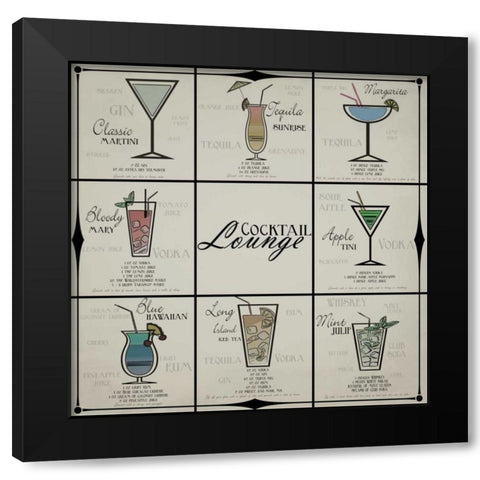 Cocktail Lounge Black Modern Wood Framed Art Print by Greene, Taylor