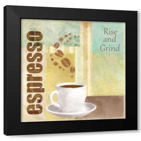 RISE AND GRIND Black Modern Wood Framed Art Print with Double Matting by Greene, Taylor