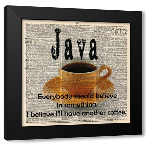 JAVA Black Modern Wood Framed Art Print by Greene, Taylor