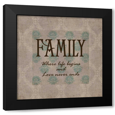FAMILY Black Modern Wood Framed Art Print with Double Matting by Greene, Taylor