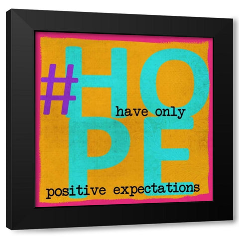 HOPE Black Modern Wood Framed Art Print with Double Matting by Greene, Taylor