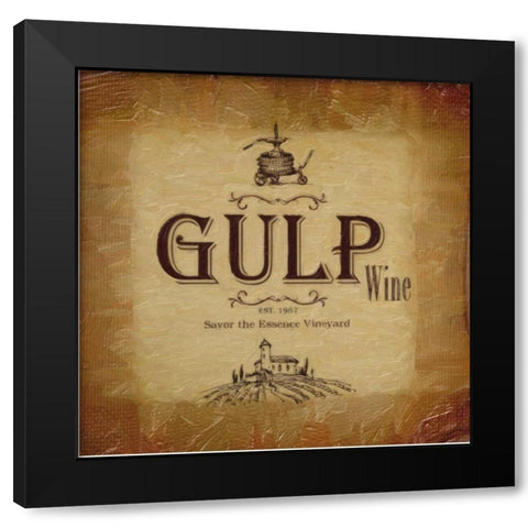 GULP BORDER 1 Black Modern Wood Framed Art Print by Greene, Taylor