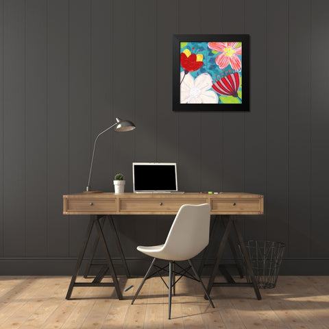 FLORAL STYLE Black Modern Wood Framed Art Print by Greene, Taylor