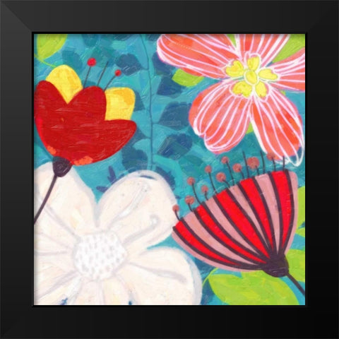 FLORAL STYLE Black Modern Wood Framed Art Print by Greene, Taylor