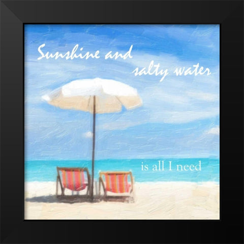 SUNSHINE AND SALTY WATER Black Modern Wood Framed Art Print by Greene, Taylor