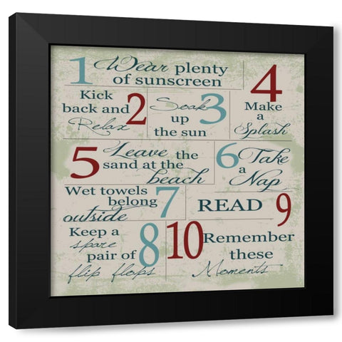 Summer Rules 3 Black Modern Wood Framed Art Print by Greene, Taylor