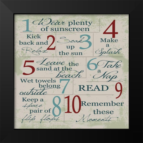 Summer Rules 3 Black Modern Wood Framed Art Print by Greene, Taylor