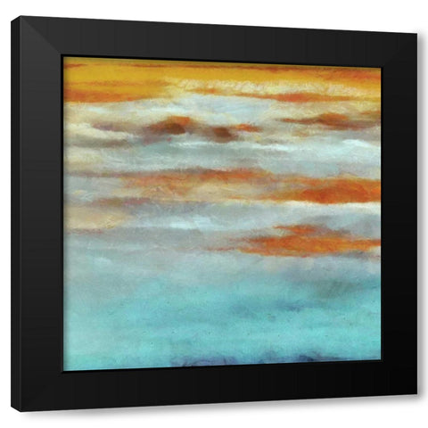 ABSTRACT HORIZON I Black Modern Wood Framed Art Print with Double Matting by Greene, Taylor