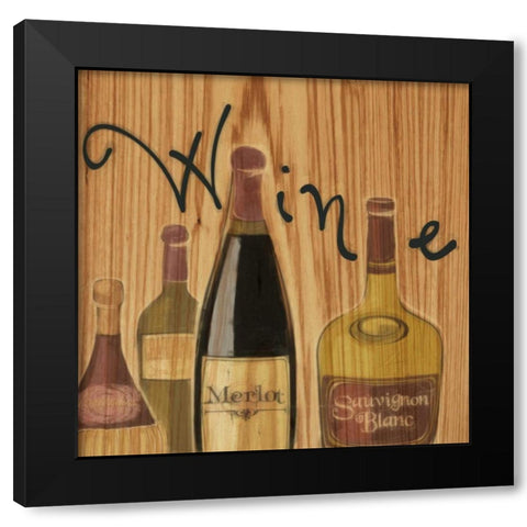 WINE 2 Black Modern Wood Framed Art Print by Greene, Taylor