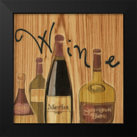 WINE 2 Black Modern Wood Framed Art Print by Greene, Taylor