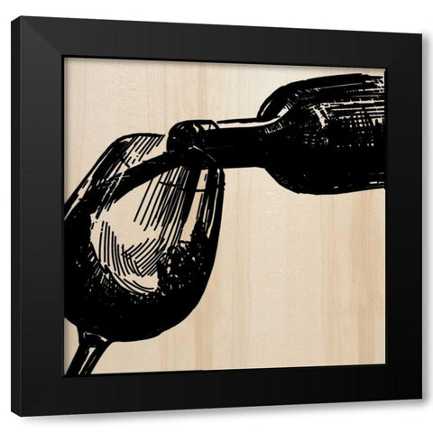 Pour Black Modern Wood Framed Art Print with Double Matting by Greene, Taylor