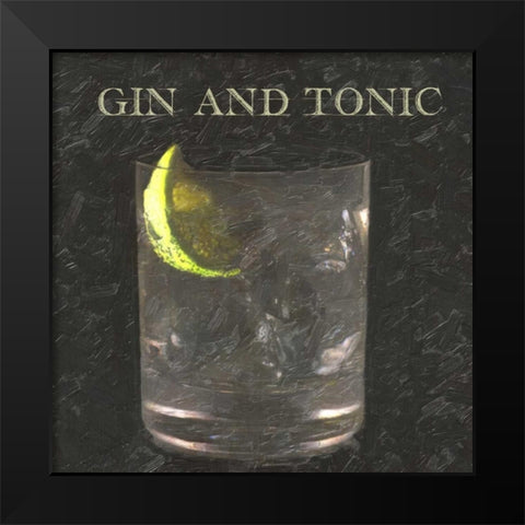 GIN AND TONIC BLK Black Modern Wood Framed Art Print by Greene, Taylor