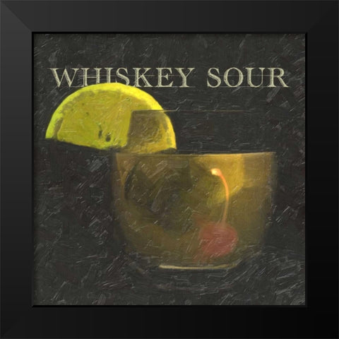 WHISKEY SOUR BLK Black Modern Wood Framed Art Print by Greene, Taylor