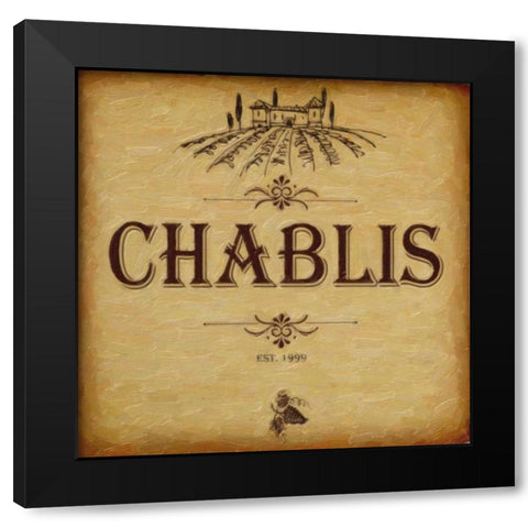 CHABLIS Black Modern Wood Framed Art Print by Greene, Taylor