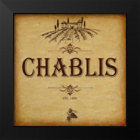 CHABLIS Black Modern Wood Framed Art Print by Greene, Taylor