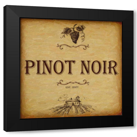 PINOT NOIR Black Modern Wood Framed Art Print with Double Matting by Greene, Taylor