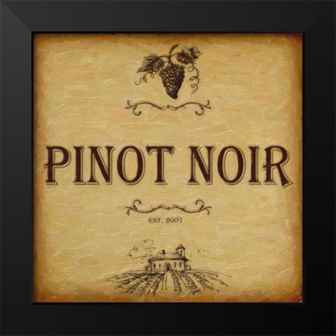 PINOT NOIR Black Modern Wood Framed Art Print by Greene, Taylor
