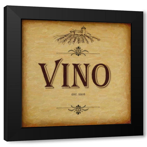 VINO Black Modern Wood Framed Art Print by Greene, Taylor