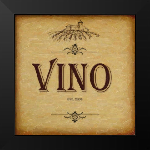 VINO Black Modern Wood Framed Art Print by Greene, Taylor