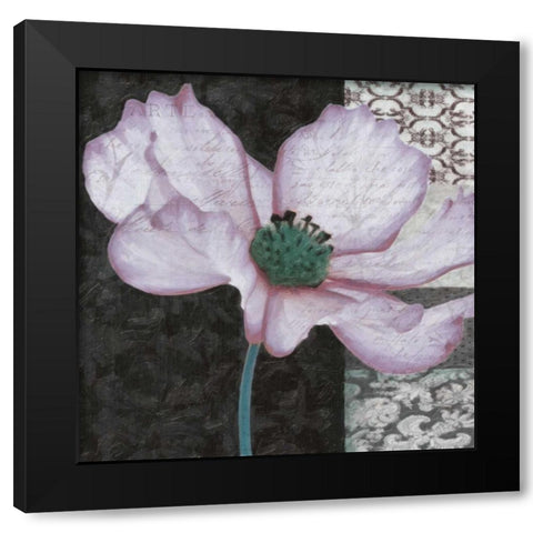 Choqua Floral IV Black Modern Wood Framed Art Print with Double Matting by Greene, Taylor