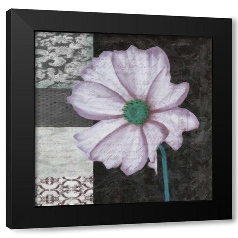 Choqua Floral III Black Modern Wood Framed Art Print with Double Matting by Greene, Taylor