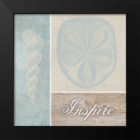 Inspire Shells Black Modern Wood Framed Art Print by Greene, Taylor