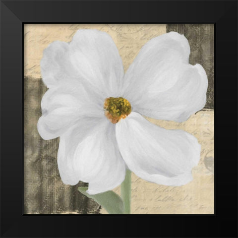 WHITE FLORAL II Black Modern Wood Framed Art Print by Greene, Taylor