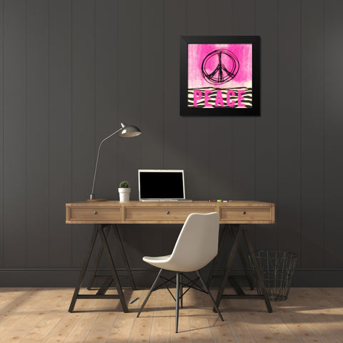 Sketch Peace Black Modern Wood Framed Art Print by Greene, Taylor