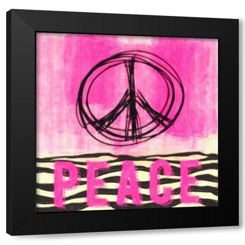 Sketch Peace Black Modern Wood Framed Art Print with Double Matting by Greene, Taylor