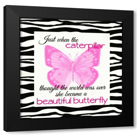 Caterpillar Black Modern Wood Framed Art Print by Greene, Taylor