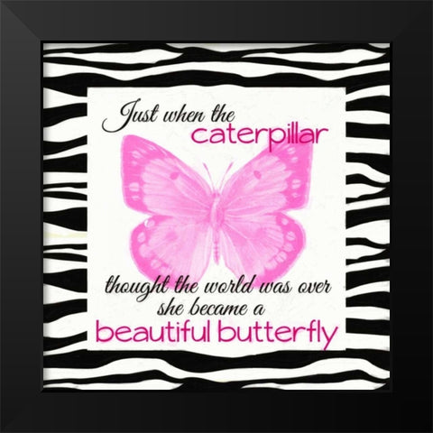 Caterpillar Black Modern Wood Framed Art Print by Greene, Taylor