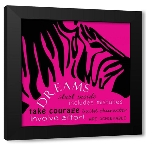 Zebra Dreams Black Modern Wood Framed Art Print by Greene, Taylor