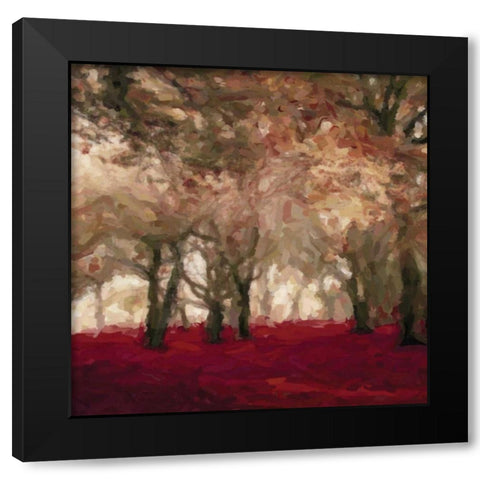 Crimson Forest Floor A Black Modern Wood Framed Art Print by Greene, Taylor
