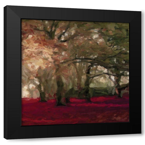Crimson Forest Floor B Black Modern Wood Framed Art Print with Double Matting by Greene, Taylor
