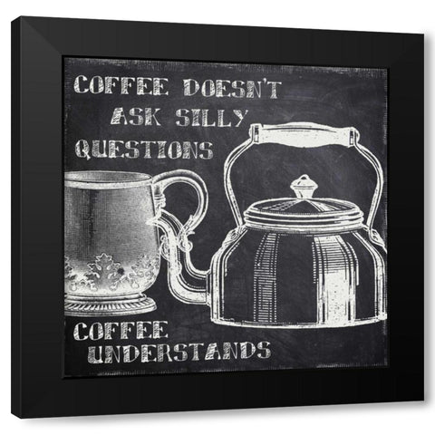 World of Coffee Black Modern Wood Framed Art Print with Double Matting by Greene, Taylor