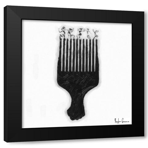 Afro Pick Black Modern Wood Framed Art Print by Greene, Taylor