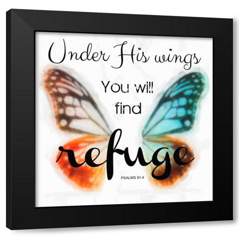 Under His Wings Black Modern Wood Framed Art Print with Double Matting by Greene, Taylor