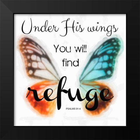 Under His Wings Black Modern Wood Framed Art Print by Greene, Taylor